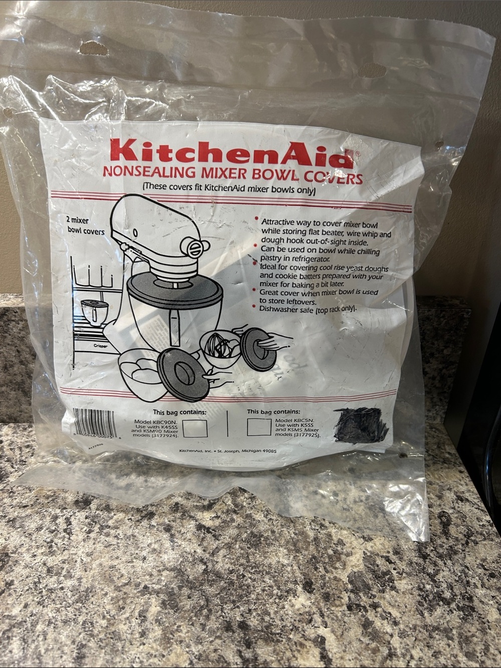 KitchenAid Clear Nonsealing Mixer Bowl Covers 2 mixer bowl covers